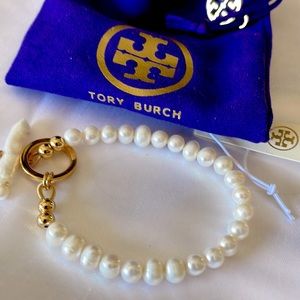 ❌SALE❌PRICE DROP ❌NWT TORI BURCH GOLD PLATED BAROQUE FRESH PEARL TEMPERA…